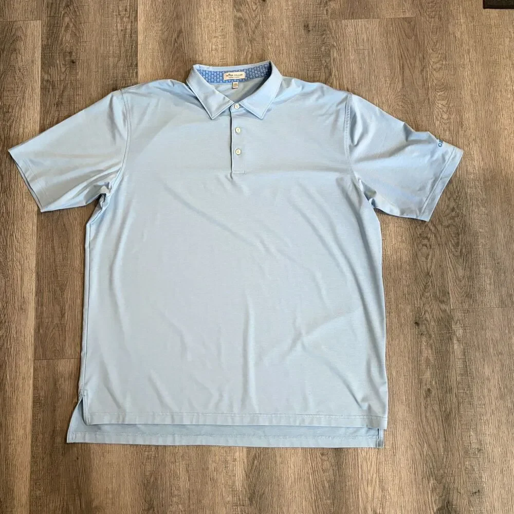 Peter Millar Summer Comfort Grizzly Embroidered Gold Polo Shirt Men's Size XXL